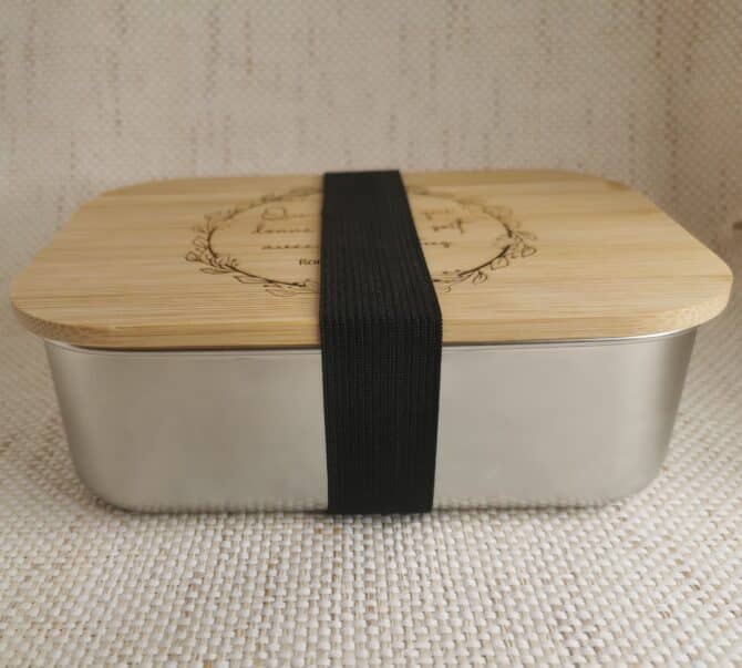 Lunch box bambou et inox 3d