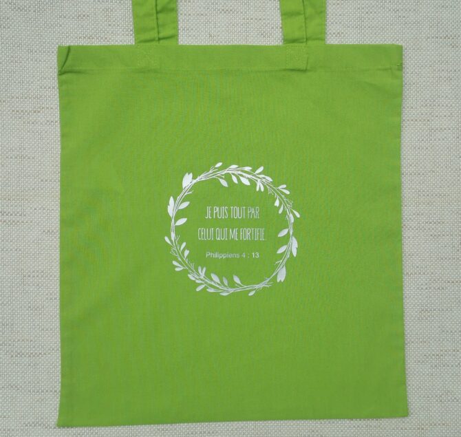 Tote bag vert pomme 1