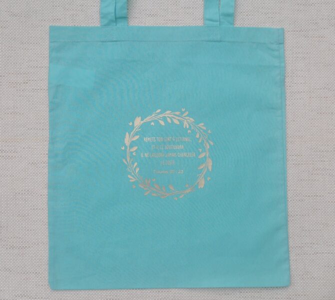 Tote bag vert turquoise clair 5