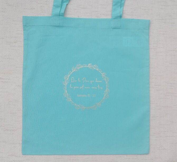 Tote bag vert turquoise clair 4