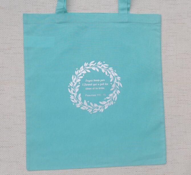 Tote bag vert turquoise clair 2