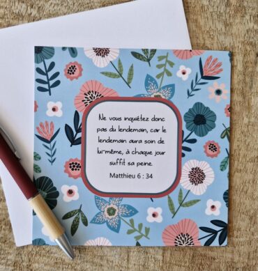 Carte n°52 - Matthieu 6 : 34