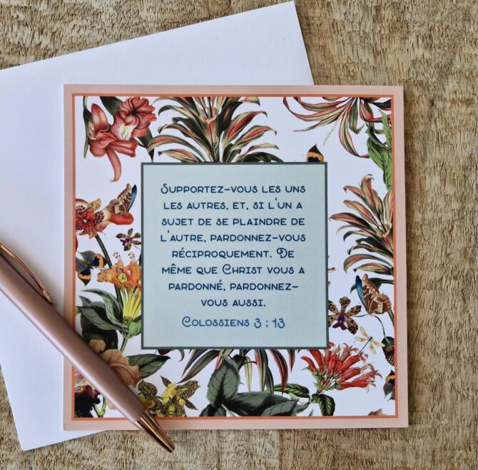 Carte n°30 - Colossiens 3 : 13