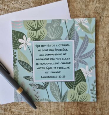 Carte n°45 - Lamentations 3 : 22-23
