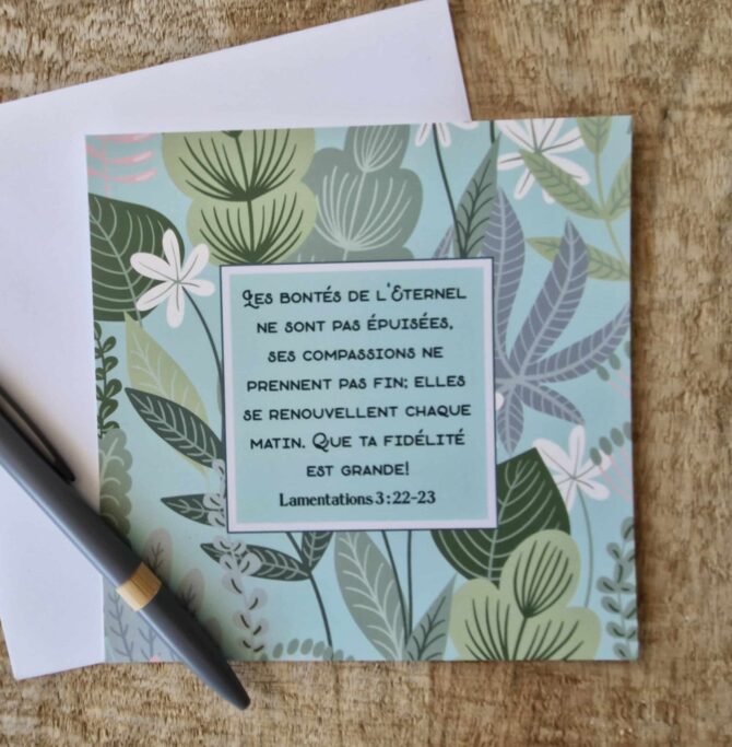 Carte n°45 - Lamentations 3 : 22-23