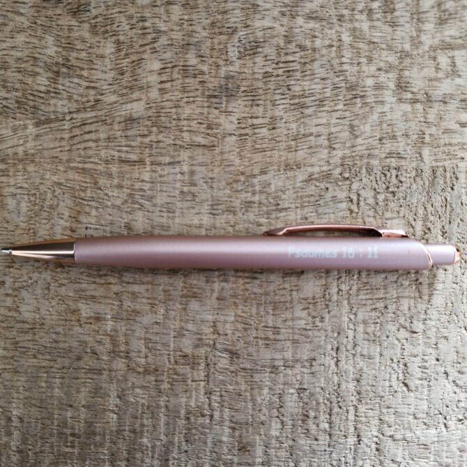 Stylo rose et cuivre Psaumes 16 : 11 – Image 2