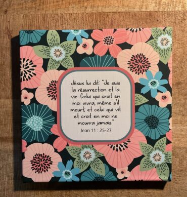Tableau 30x30 Jean 11:25-27