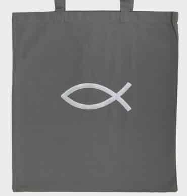 Tote bag gris Ichtus Argent