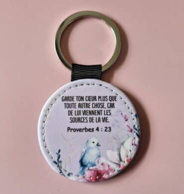 Porte-clés imprimé Proverbes 4 : 23