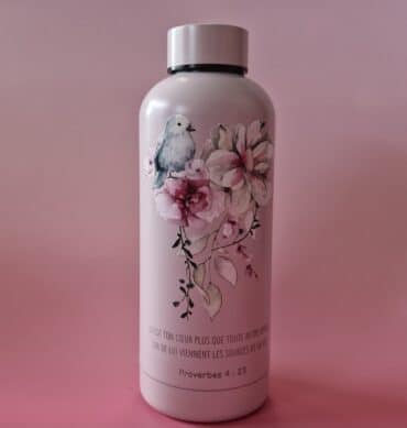 Bouteille isotherme rose - Proverbes 4 : 23