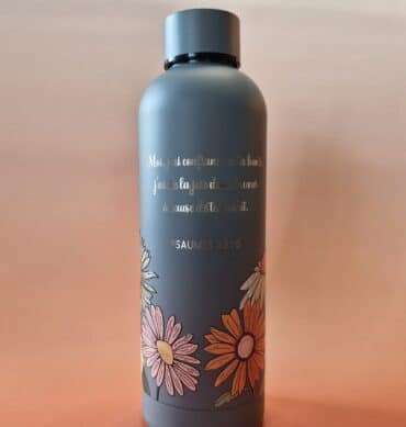 Bouteille isotherme grise - Psaumes 13 : 6