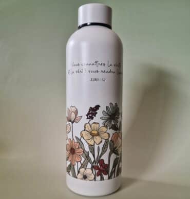 Bouteille isotherme blanche - Jean 8 : 32