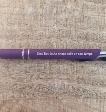 Stylo métal violet - Ecclésiaste 3 : 11