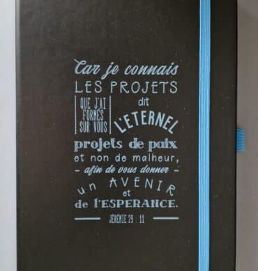 Carnet A5 noir et turquoise - Jérémie 29 : 11