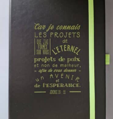 Carnet A5 noir et vert - Jérémie 29:11