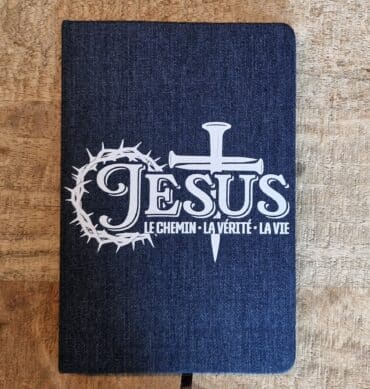 Carnet A5 toile denim - JESUS, le chemin, la vérité et la vie