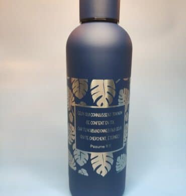 Bouteille isotherme bleu - Psaume 9 : 11