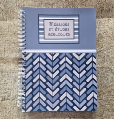 Carnet A5 à spirales, motif géométrique bleu