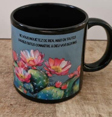 Tasse noire cactus Philippiens 4 : 6
