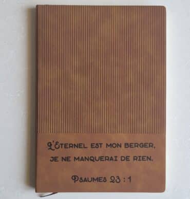 Carnet A5 brun simili-cuir, Psaumes 23 : 1