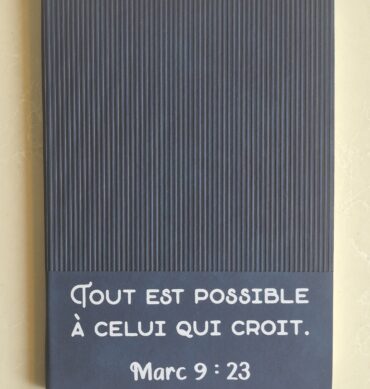 Carnet A5 bleu simili-cuir, Marc 9 : 23